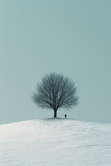 Poster - A minimalist composition with subtle color gradients, conveying simplicity and peace.