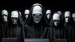 © Phieo Alex - Digital Convent: AI Nuns with Laptops in Modern Tech Worship