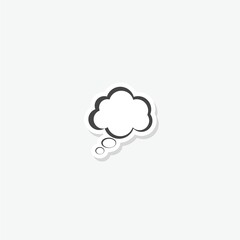 Canvas Print - Thought cloud icon sticker isolated on gray background