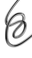 Poster - Cute playful 3D squiggle line. Abstract twisted wavy line, quirky tangled line