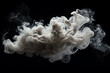 White smoke on a black background. Dark background with thick smoke, suitable as a background, overlay, or texture. Created with Generative AI.