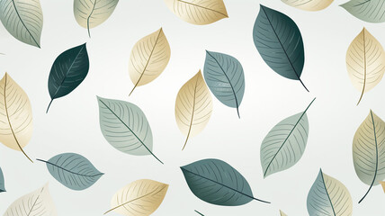 Wall Mural - Vector Illustration Elegantly Veined Leaves A simple