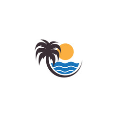 Poster - beach logo design icon vector