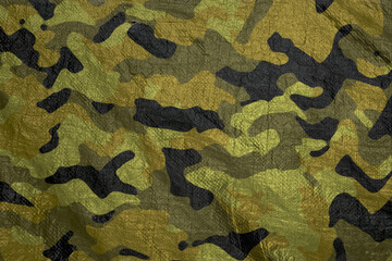 Wall Mural - khaki yellowarmy camouflage plastic  tarp texture , camo waterproof mesh background