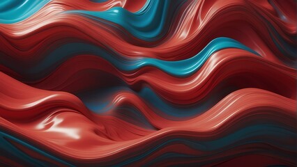 Psychedelic wave style with red color patterns, colorful d liquid background from Generative AI