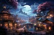 Lively enchanted marketplaces, bustling with magical artifacts and mystical creatures - Generative AI