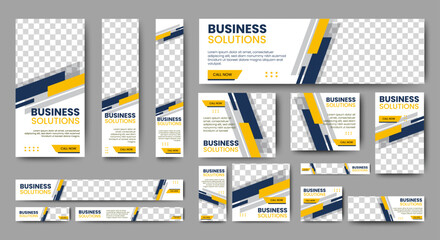 Fototapete - Digital Marketing web banner ads template. set of promotion kit banner template design with modern and minimalist concept. vector