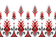 Motif border ethnic Ikat art. Seamless pattern traditional. Aztec ornament print. Design for background, illustration, fabric, clothing, rug, textile, batik, embroidery.