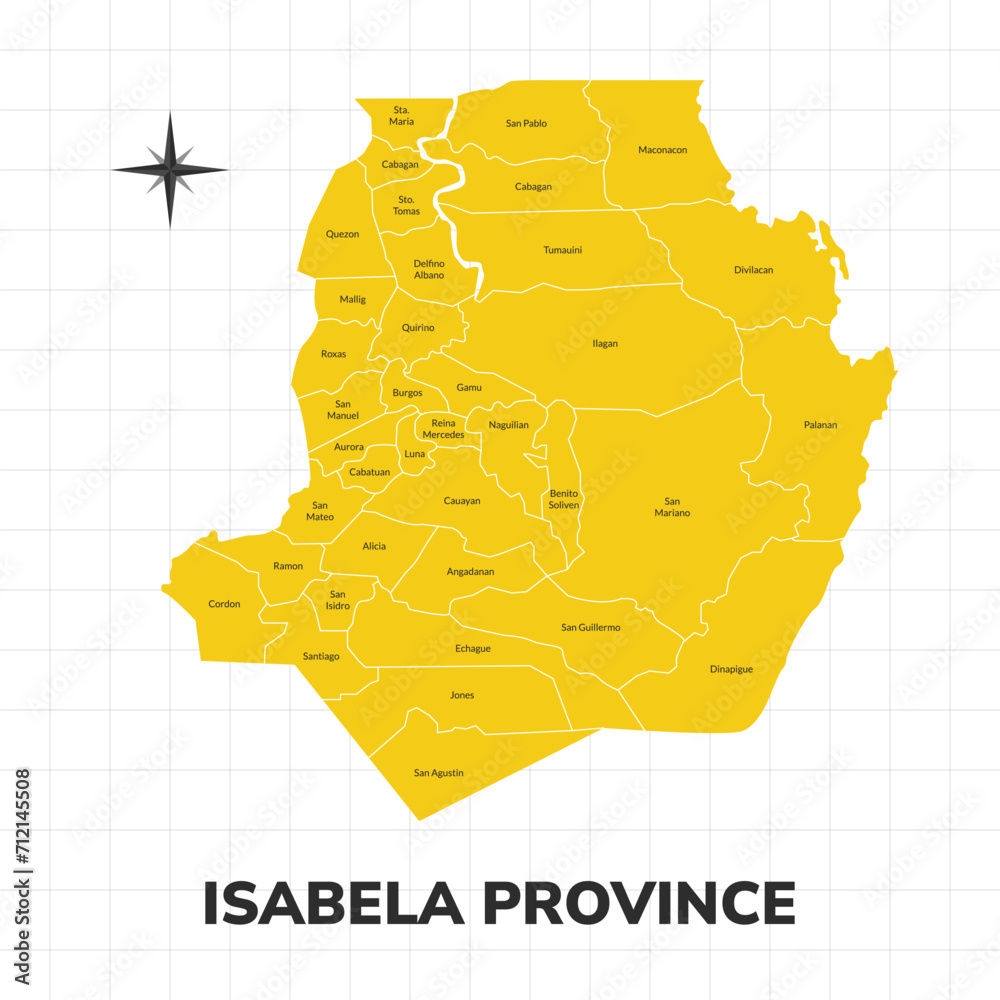 Isabela Province map illustration. Map of the province in the Philippines