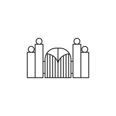 Sticker - gate house icon logo design vector