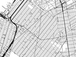 Vector road map of the city of  Borough Park  New York in the United States of America with black roads on a white background.