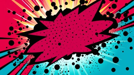 Wall Mural - dynamic halftone comic abstraction: playful design background in vibrant colors