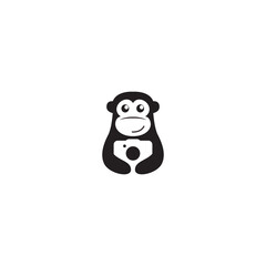 Sticker - monkey cute icon logo design vector