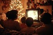 © Mr. Bolota - Journey to the Past: A Heartwarming 1980s Holiday TV Special, Where a Family Gathers Around the black and white Television