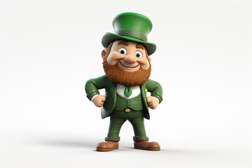 Cartoon character for St. Patrick's Day on a white background