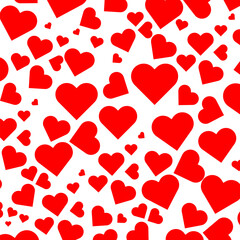 Sticker - Hearts seamless pattern. Love pattern on white background