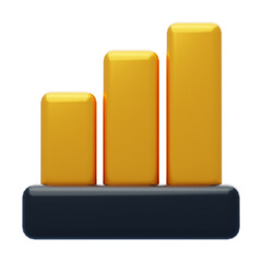 Aufkleber - 3D Visualization Of Data Trends Through Bar Charts. 3d illustration, 3d element, 3d rendering. 3d visualization isolated on a transparent background