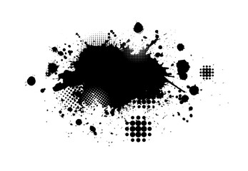 Wall Mural - Abstract black blot object. hand drawing. Not AI. Vector illustration