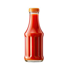 Wall Mural - A Classic Bottle of Tomato Ketchup.. Isolated on a Transparent Background. Cutout PNG.