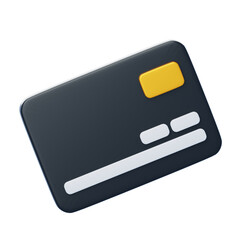 Poster - 3D Credit Card Model Financial Opportunities With Cashless Payment Method. 3d illustration, 3d element, 3d rendering. 3d visualization isolated on a transparent background