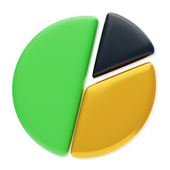 Aufkleber - 3D Pie Chart Visualizing Data Slices. 3d illustration, 3d element, 3d rendering. 3d visualization isolated on a transparent background