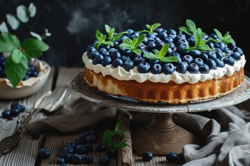 Poster - Cream cheese and fresh blueberry cake