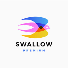 Wall Mural - swallow bird multiply overlapping color gradient logo vector icon illustration