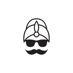 Poster - bearded cool man mascot icon logo design vector