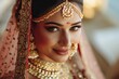 Young Indian bride in traditional apparel and jewelry