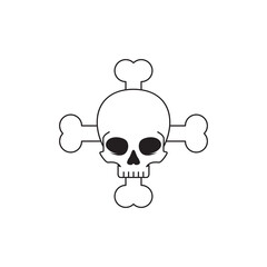 Sticker - skull icon logo design vector