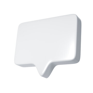 3D White text bubble frame. Social media online platform concept icon, communication on application. For Valentine, web design, wedding, sticker, greeting card
