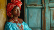 Cuban woman in traditional costume.