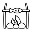   Fish line icon