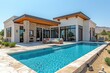 © Ahmad - a pool backyard at modern minimalist house with a modern sofa ideas style inspiration