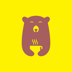 Wall Mural - bear cute flat icon logo design vector