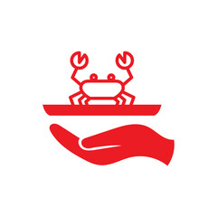 Sticker - crabs seafood icon logo design vector