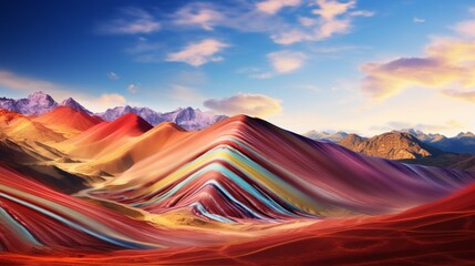 Wall Mural - sunset in the mountains
