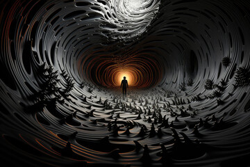Poster - Abstract Space Alien Planet Landscape Composition extreme closeup. Generative AI