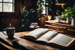 Write a scene in a historical fiction novel where characters find solace and inspiration during challenging times through morning devotions with open Bibles and coffee.