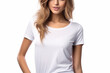 © dendyh7 - Woman in White Tshirt Mockup created with Generative AI