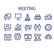meeting line vector icons set , business icon vector design