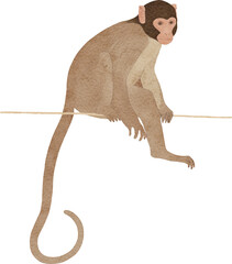 Poster - Monkey illustration created with Generative AI technology