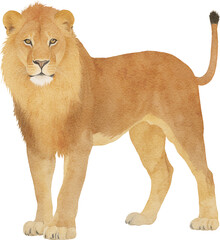 Aufkleber - Lion illustration created with Generative AI technology