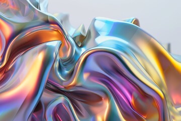Poster - Abstract metallic holographic colored shape