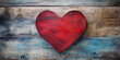 © Oleksandr - Rustic red heart on weathered wood. valentine's day concept