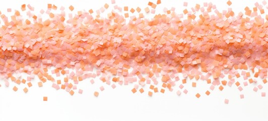 Aufkleber - Festive carnival new year's eve celebration party banner texture - Falling peach fuzz colored confetti isolated on white background