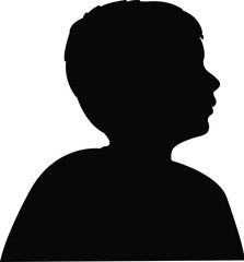 Sticker - a boy head silhouette vector