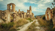 Italian city Craco in the province of matera. Ghost's city in south Italy