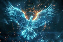 The Outline Of A Blue Phoenix, Showcase Interface Cosmic Background