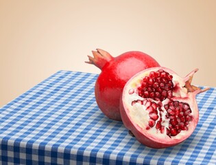 Sticker - Several ripe tasty fresh pomegranate fruits